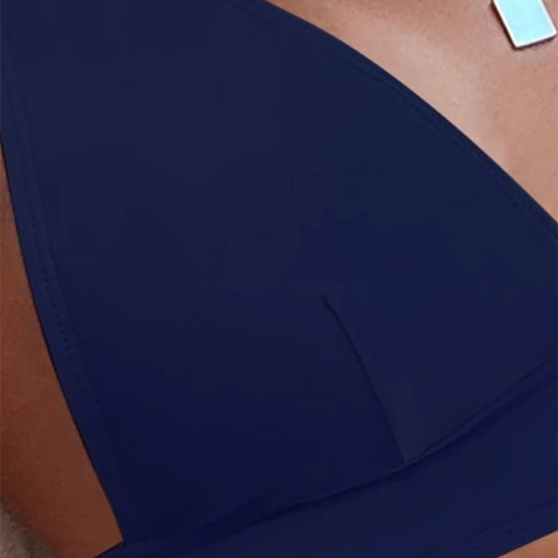 Damen Hochgeschnittener Bikini mit V-Ausschnitt und breiten Trägern Drune