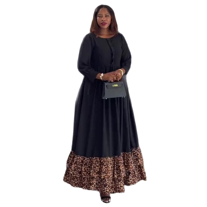 Damen Maxikleid mit schickem Rüschensaum und Knopfdetail Drune