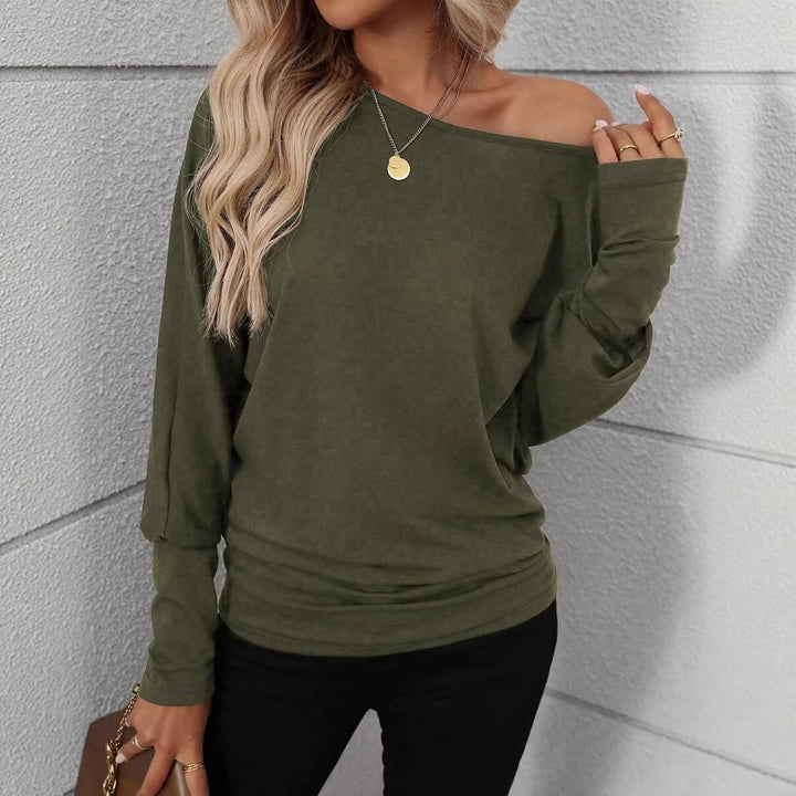 Damen Lässiges Langarmshirt mit weitem Schnitt und eleganter Silhouette Drune