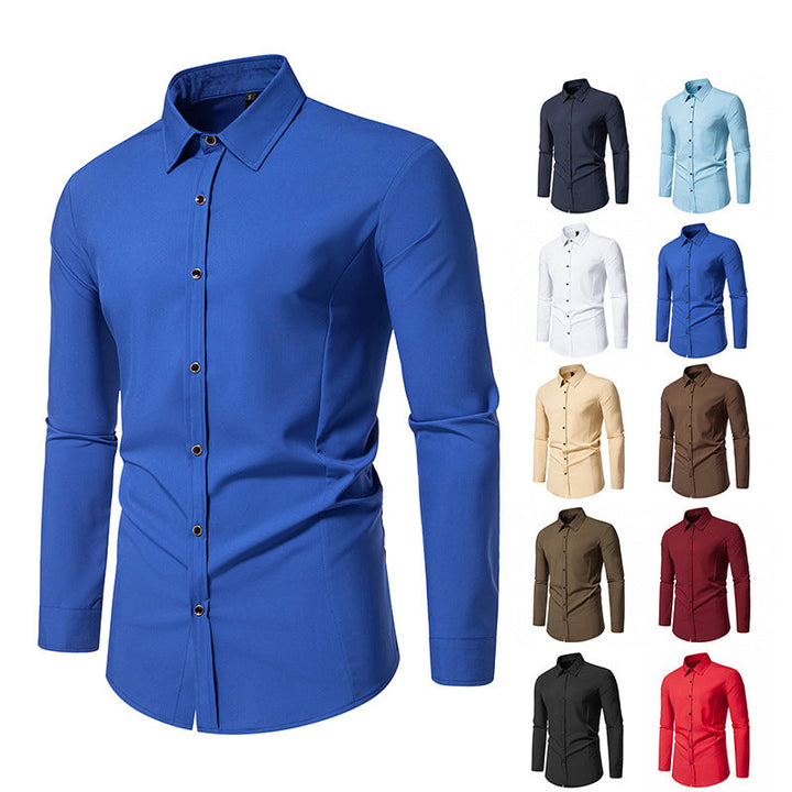Herren modisches Langarmhemd mit elegantem Schnitt Drune