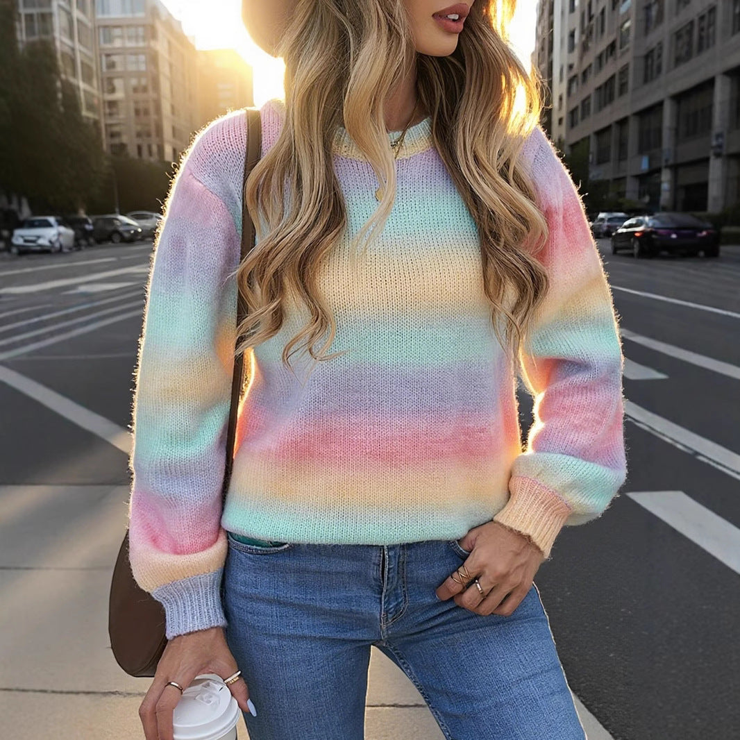 Damen modischer Pullover mit sanften Farbverlauf und relaxed Fit Drune