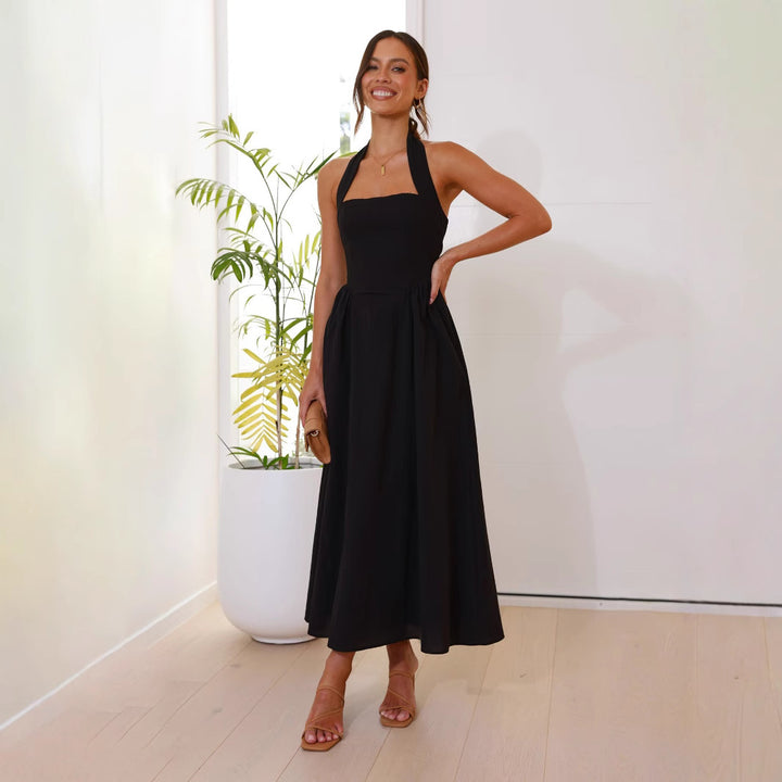 Damen Maxikleid mit modernen Trägern und fließendem Schnitt Drune