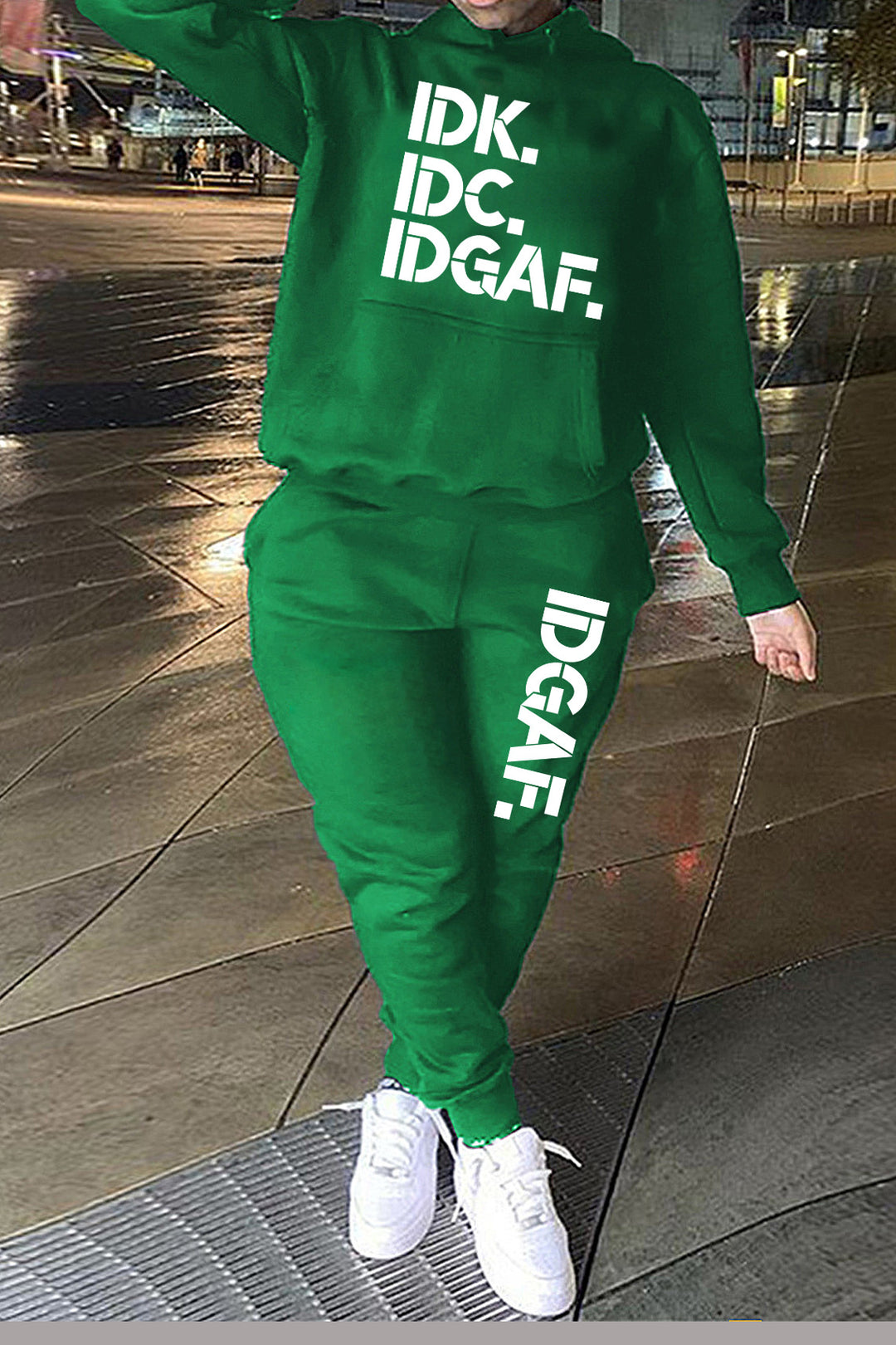 Damen Hoodie- und Jogginghose Set mit beeindruckendem Slogan-Design Drune
