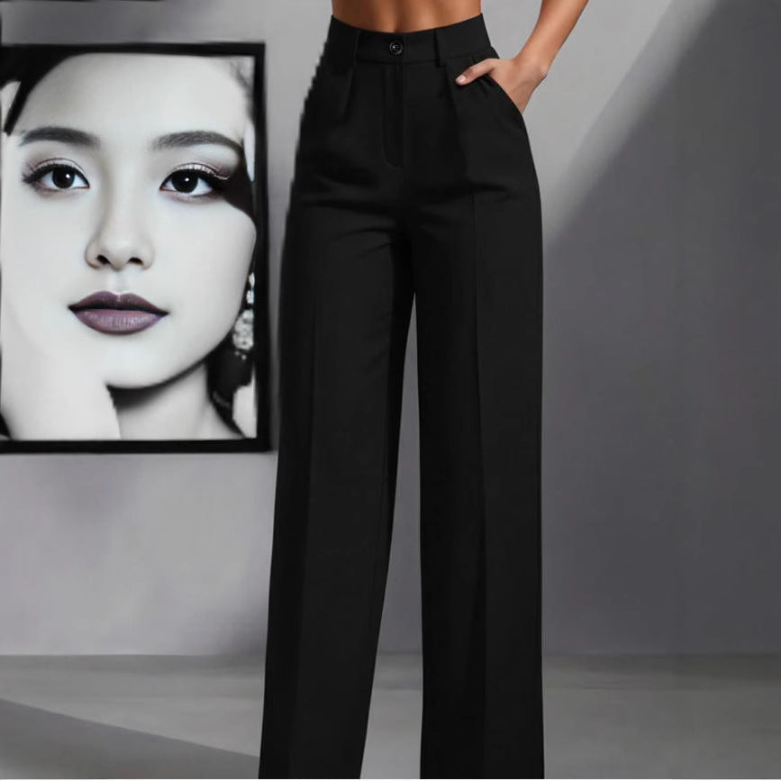 Damen elegante weite Bundfaltenhose Drune