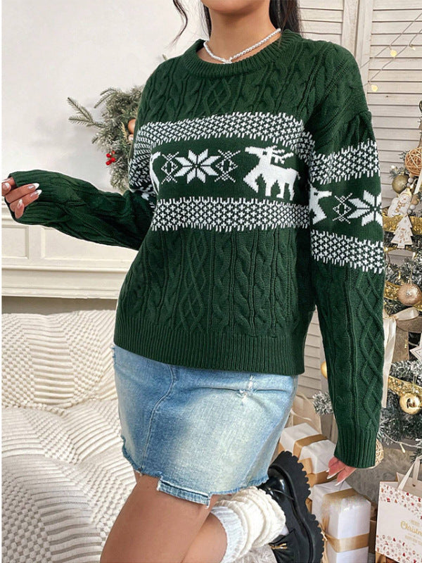 Damen Strickpullover mit festlichem Norweger-Muster und weichem Material Drune