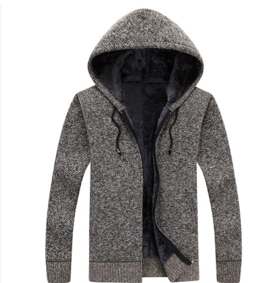 Herren bequeme Fleece-Jacke mit Kapuze und weichem Innenfutter Drune