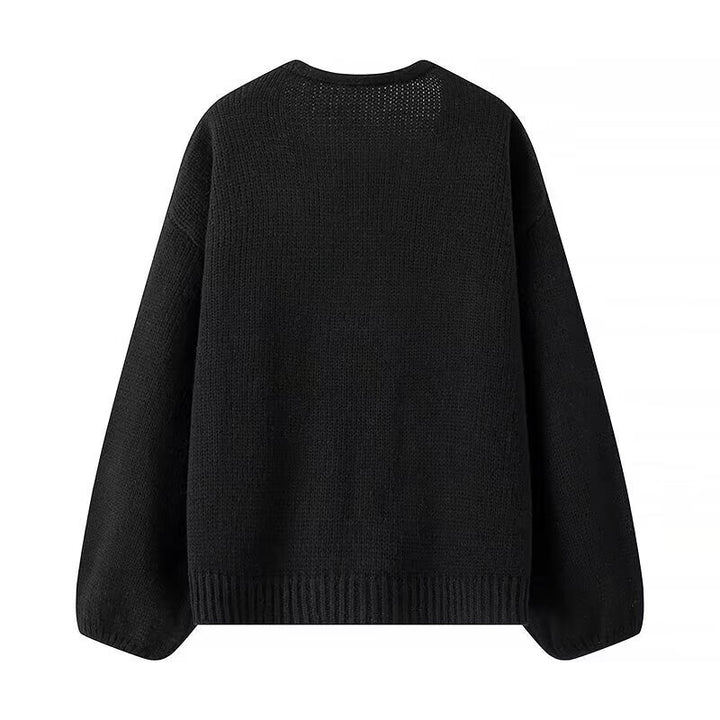 Damen Modischer Strickcardigan mit glamourösen Schleifen Drune