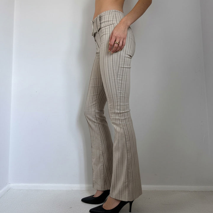 Damen Flared Hose mit eleganten Streifen und tailliertem Schnitt Drune