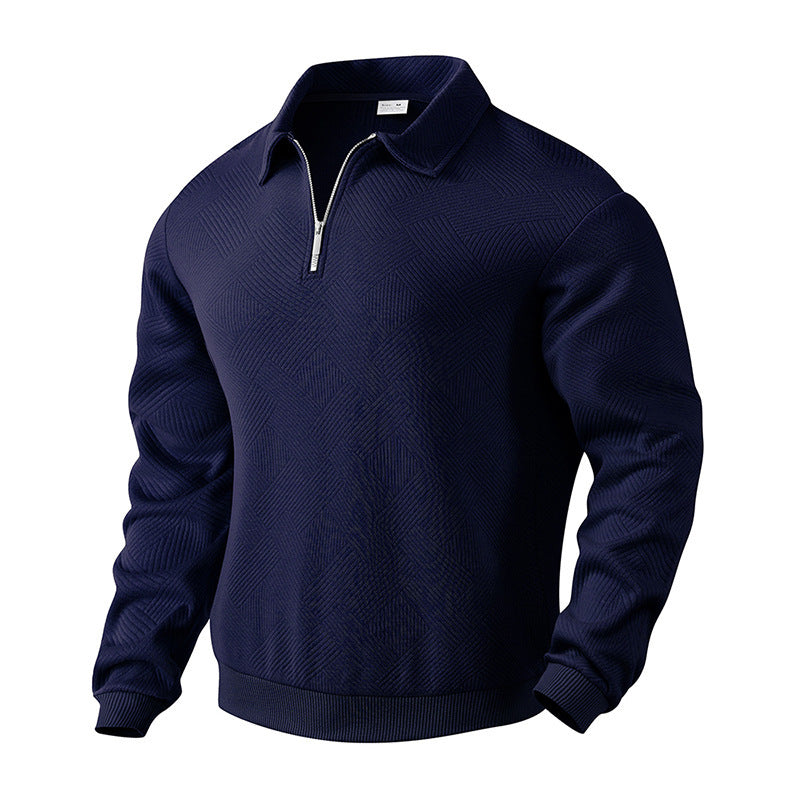 Herren Stepppullover mit halbem Reißverschluss und strukturiertem Design Drune