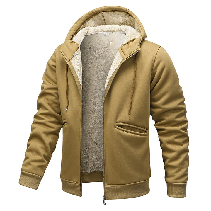 Herren wärmende Fleecejacke mit Kapuze Drune