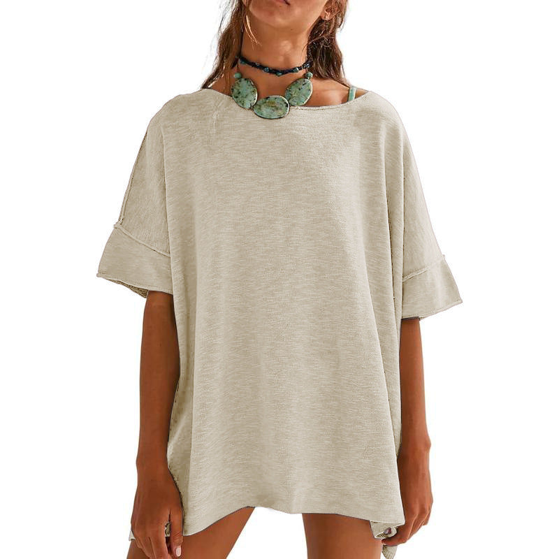 Damen Oversized Relaxed Fit T-Shirt Drune