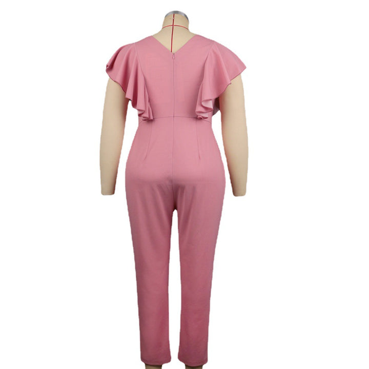 Damen Eleganter Jumpsuit mit voluminösen Rüschendetails Drune