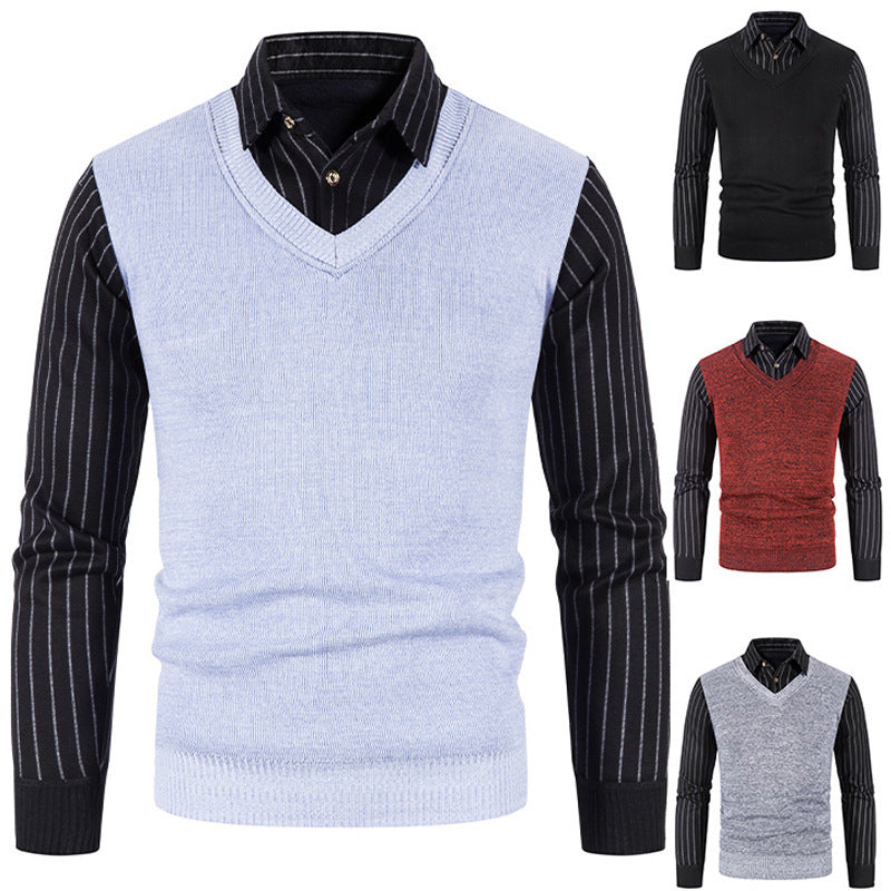 Herren eleganter V-Ausschnitt Pullover Drune