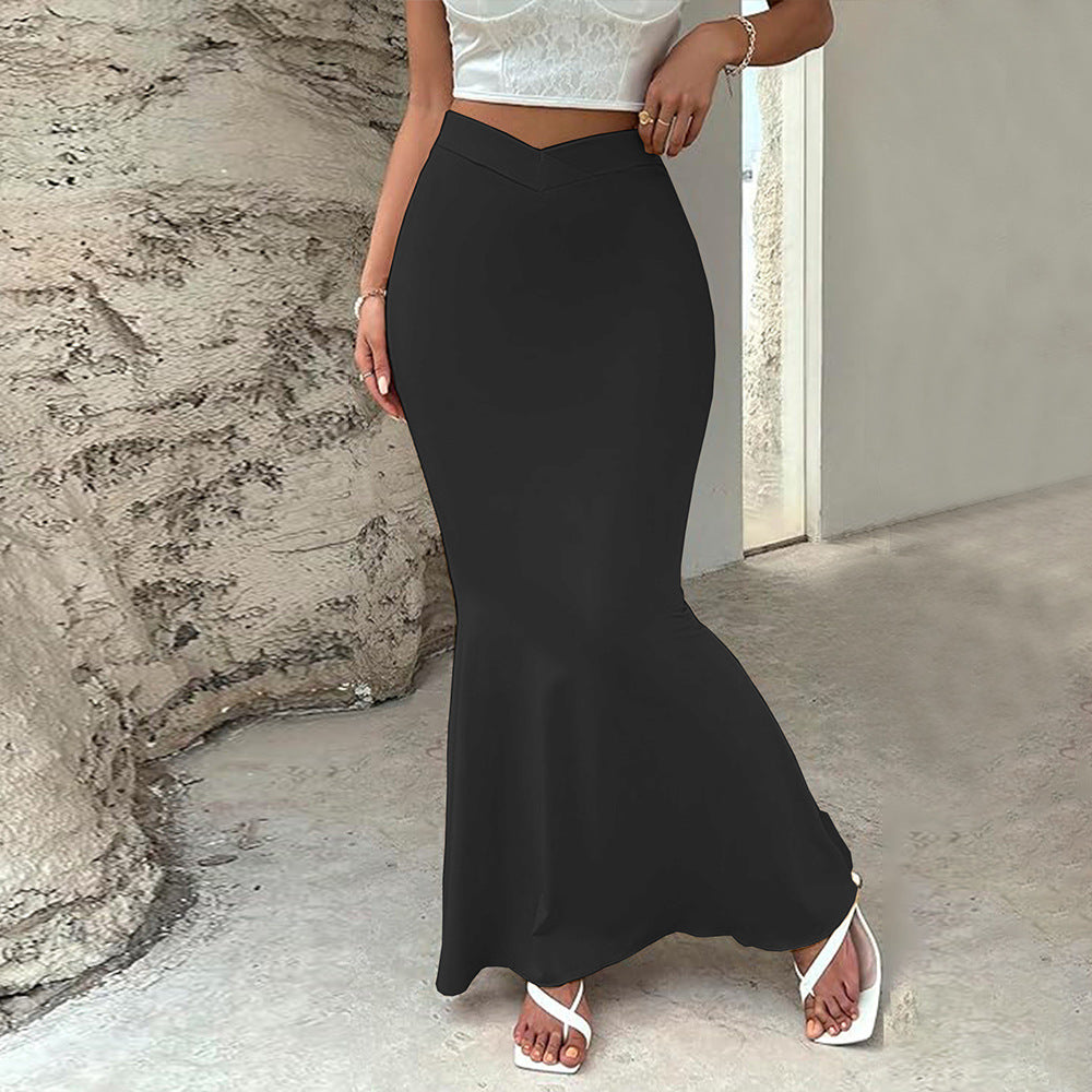 Damen Fishtail-Rock mit hohem Bund und figurbetontem Schnitt Drune