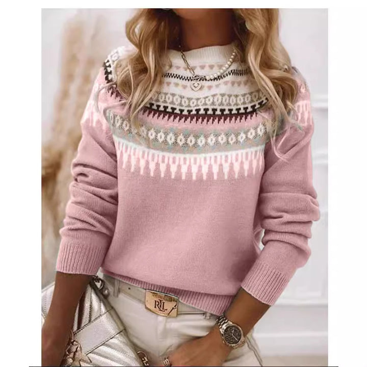 Damen Pullover im skandinavischen Strickdesign mit verspieltem Muster Drune