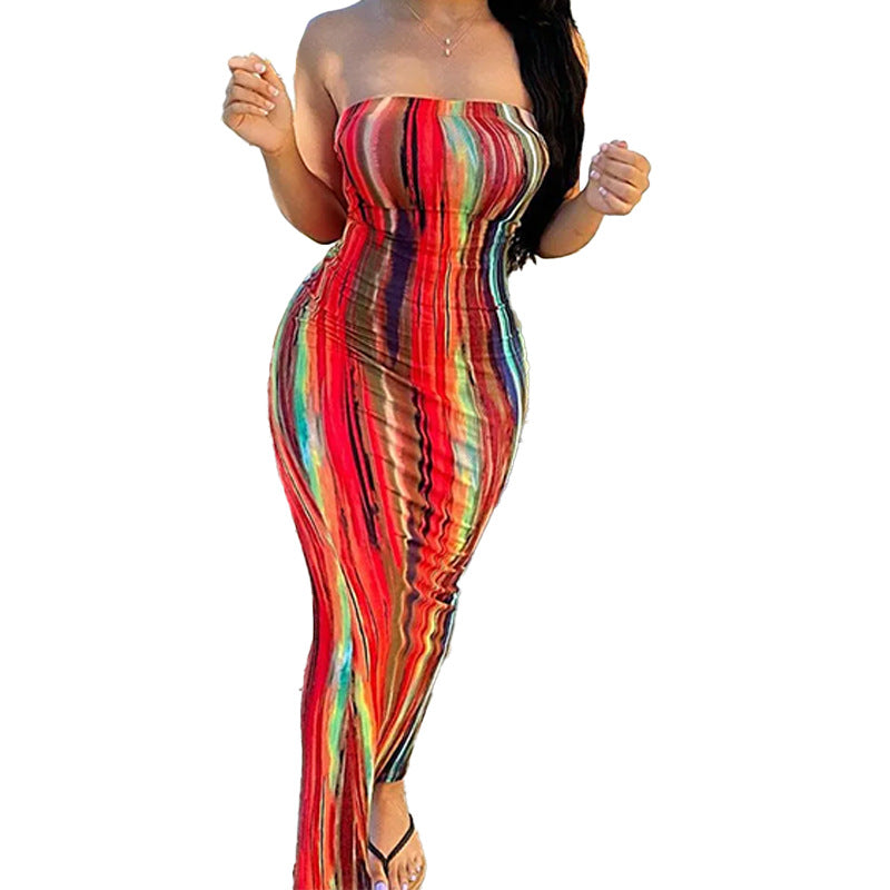 Damen Maxikleid mit schulterfreiem Design und figurschmeichelnder Drapierung Drune