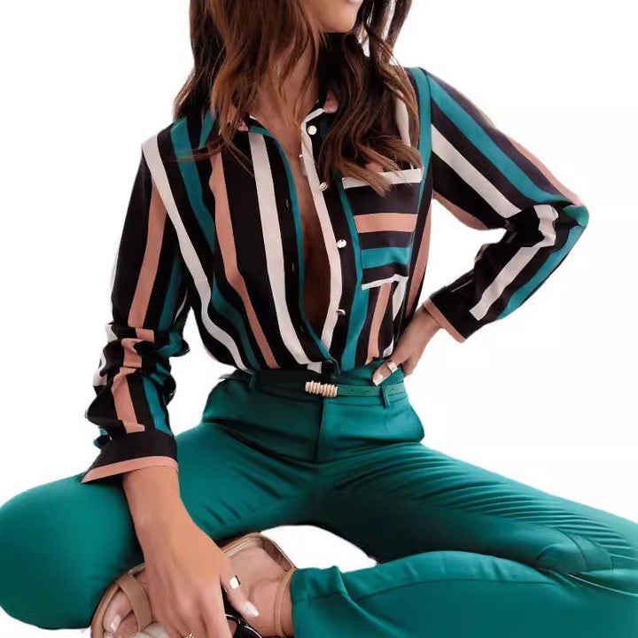 Damen Hemdbluse mit floralem Design und modernem Schnitt Drune