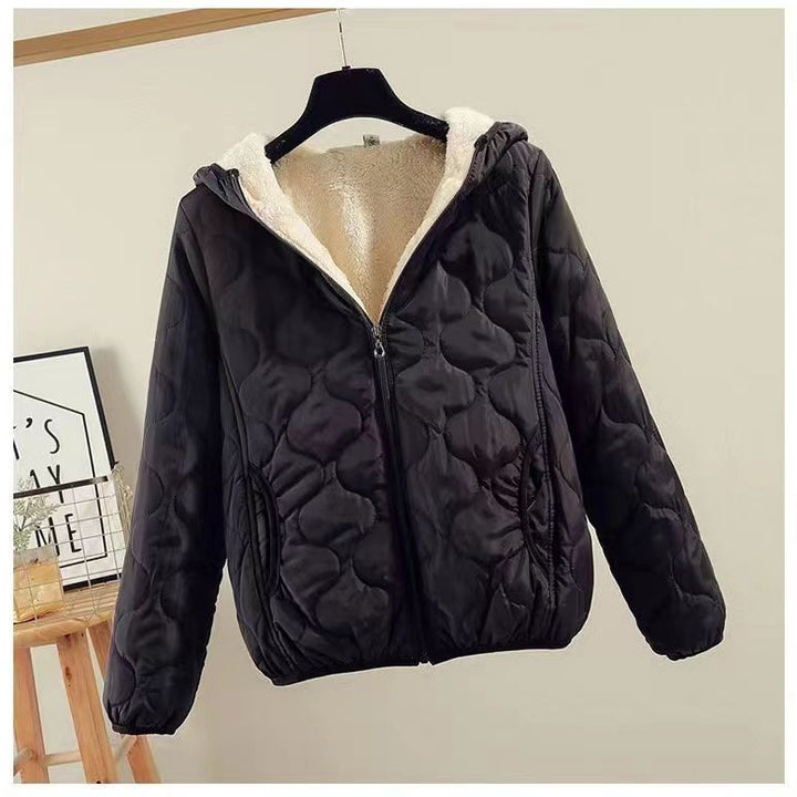 Damen gesteppte Winterjacke mit Kapuze Drune