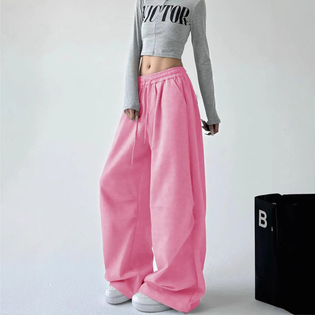 Damen lässige, weite Jogginghose mit elastischem Bund und seitlichen Taschen Drune