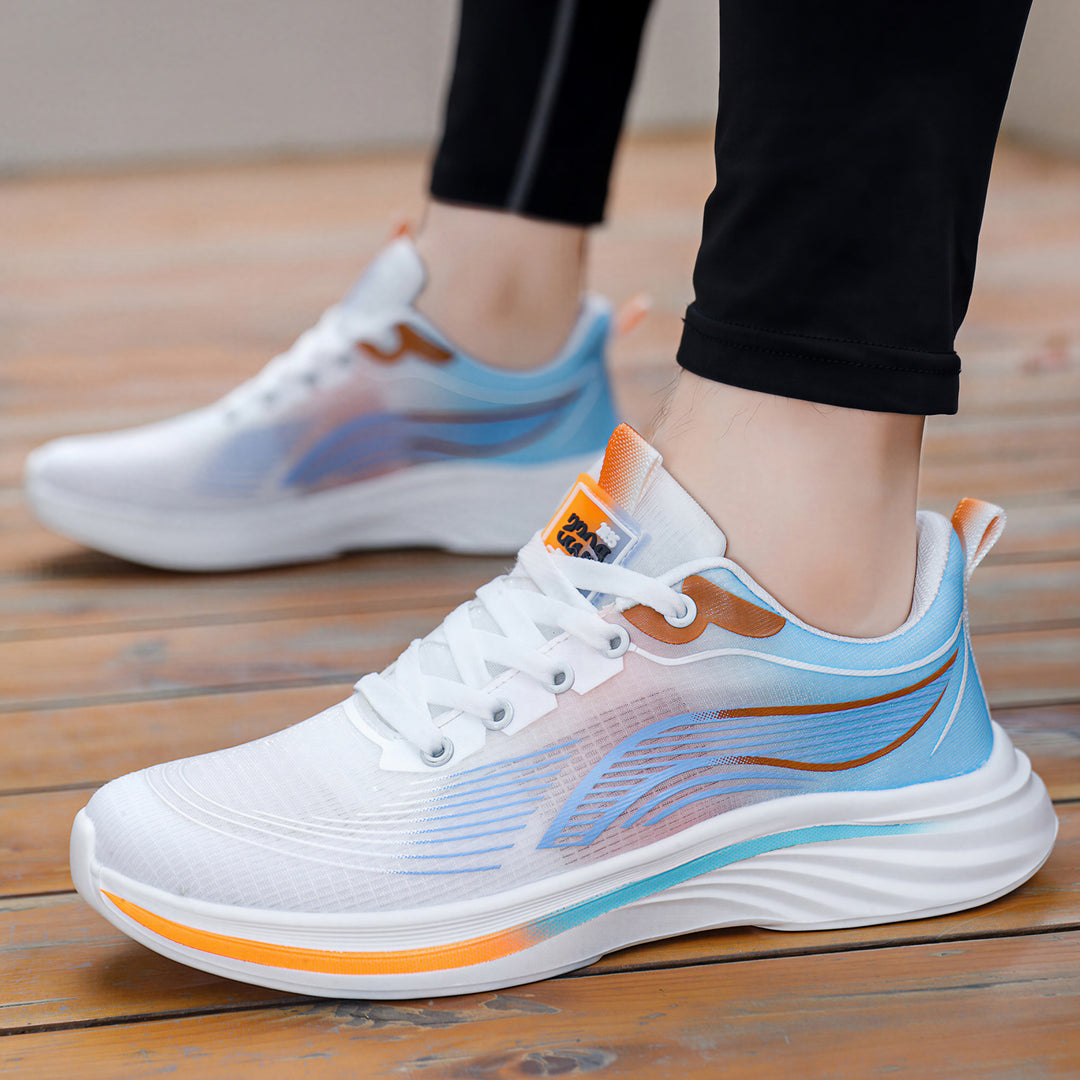 Unisex nan leichtgewichtiger Komfort-Running-Sneaker mit nahtlosem Mesh-Obermaterial, gepolstertem Fersenkragen und stoßabsorbierender Wellen-EVA-Sohle Drune