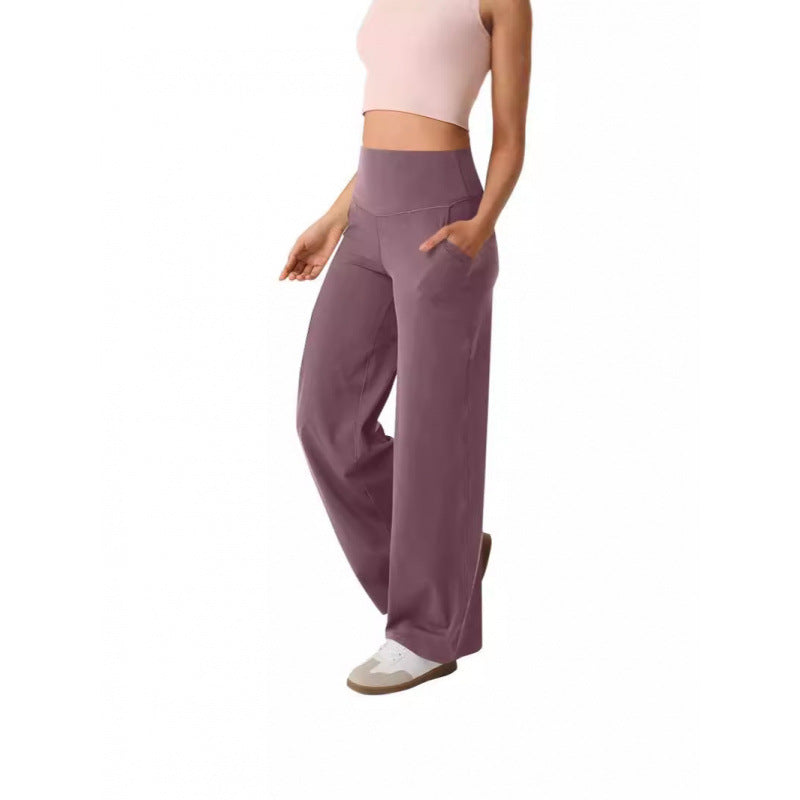 Damen weite High-Waist Freizeithose mit praktischen Taschen Drune