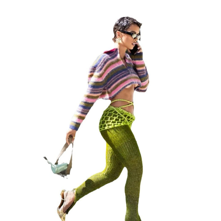 Damen Modisches Stricktop mit innovativem Muster und kreativen Details Drune