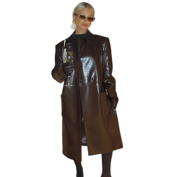 Damen Kunstleder-Blazerjacke Drune