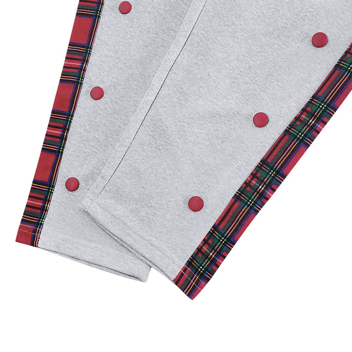 Herren Sportliche Freizeithose mit Knopfleisten und Karomuster Drune