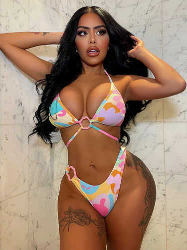 Damen Triangel-Bikini mit modischen Cut-Outs Drune