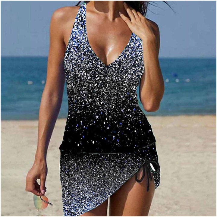 Damen Tankini mit verstellbarem Bund und funkelndem Glitzerdetail Drune