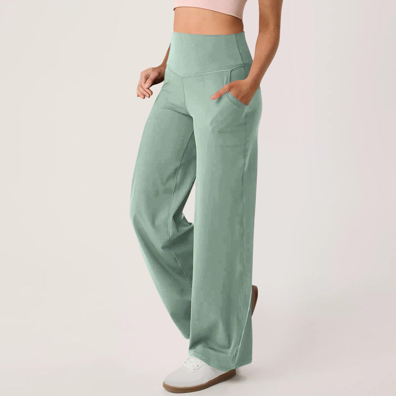 Damen weite High-Waist Freizeithose mit praktischen Taschen Drune