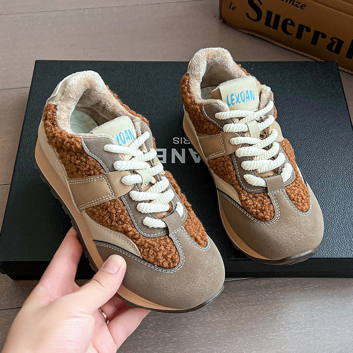 Damen Komfortable Sneaker mit flauschigem Obermaterial und stabiler Sohle Drune