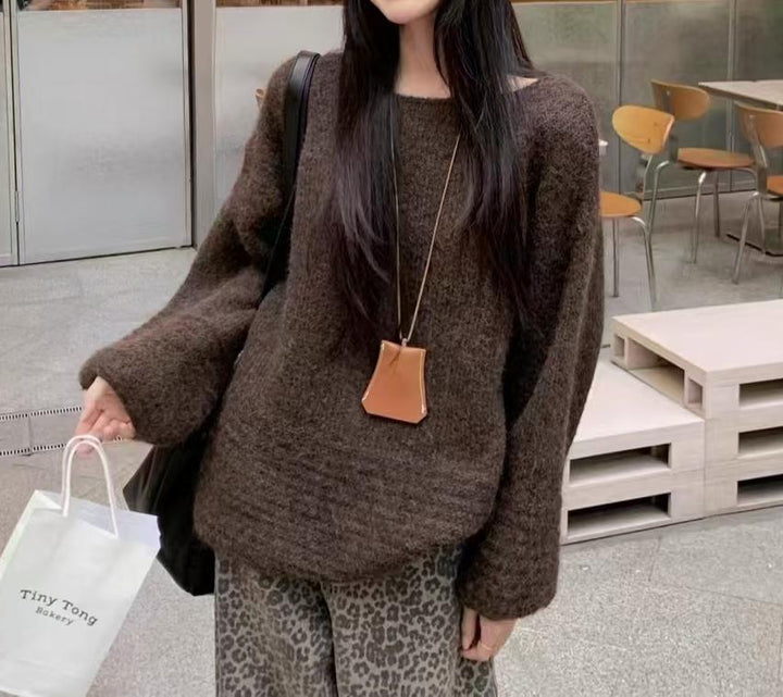 Damen Oversized Strickpullover Drune