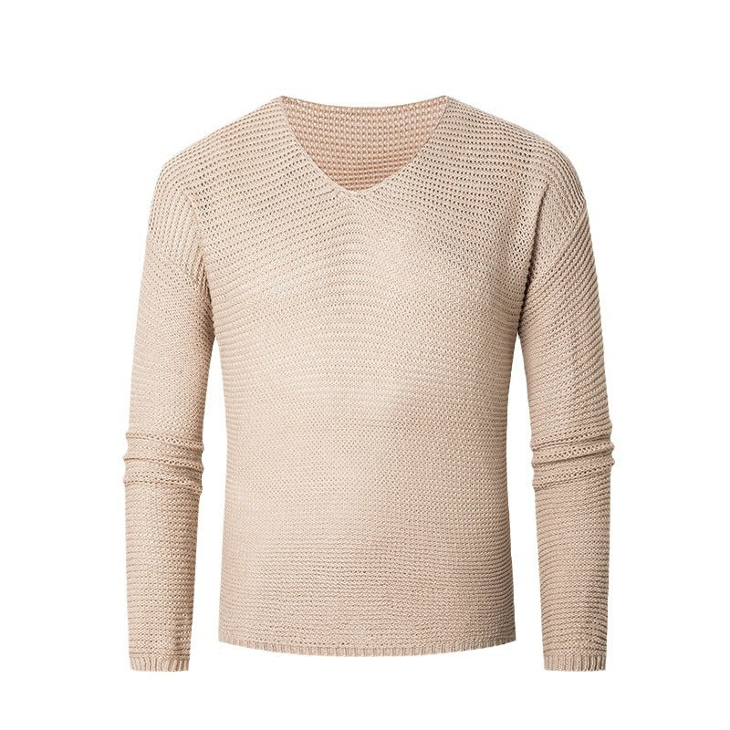 Herren modisches V-Ausschnitt-Strickpullover aus atmungsaktivem Material Drune