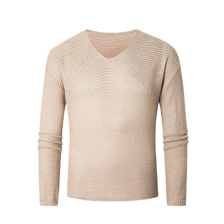 Herren modisches V-Ausschnitt-Strickpullover aus atmungsaktivem Material Drune