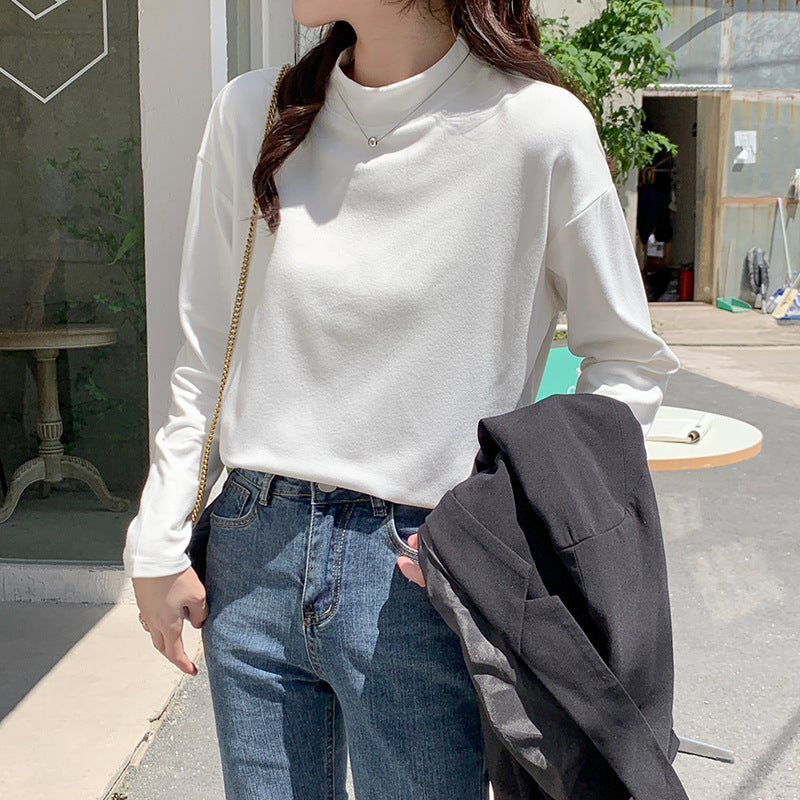 Damen Langarmshirt mit elegantem Stehkragen Drune