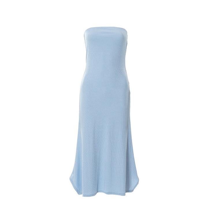 Damen Maxikleid mit schulterfreiem Design und figurschmeichelnder Passform Drune