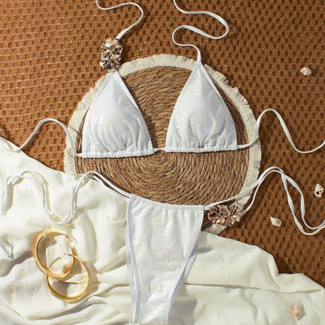Damen Triangel-Bikini mit glitzernden Verzierungen Drune