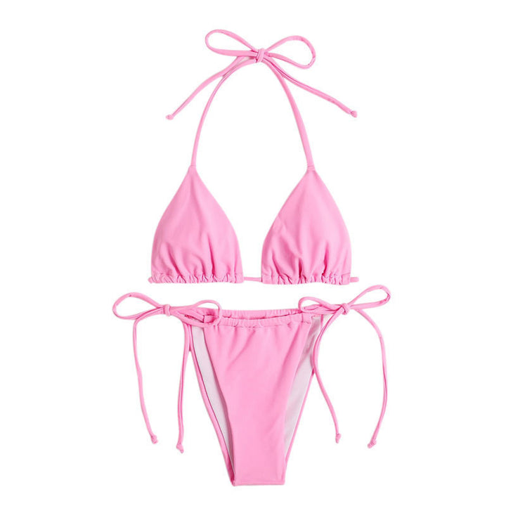 Damen Triangel-Bikini-Set mit verstellbaren Bändern und femininen Akzenten Drune
