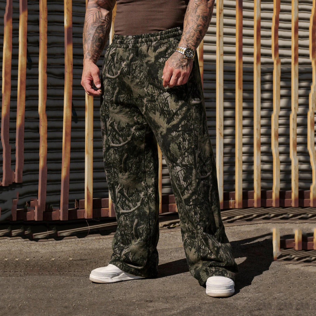 Herren Freizeithose im modernen Camouflage-Design mit elastischem Bund Drune