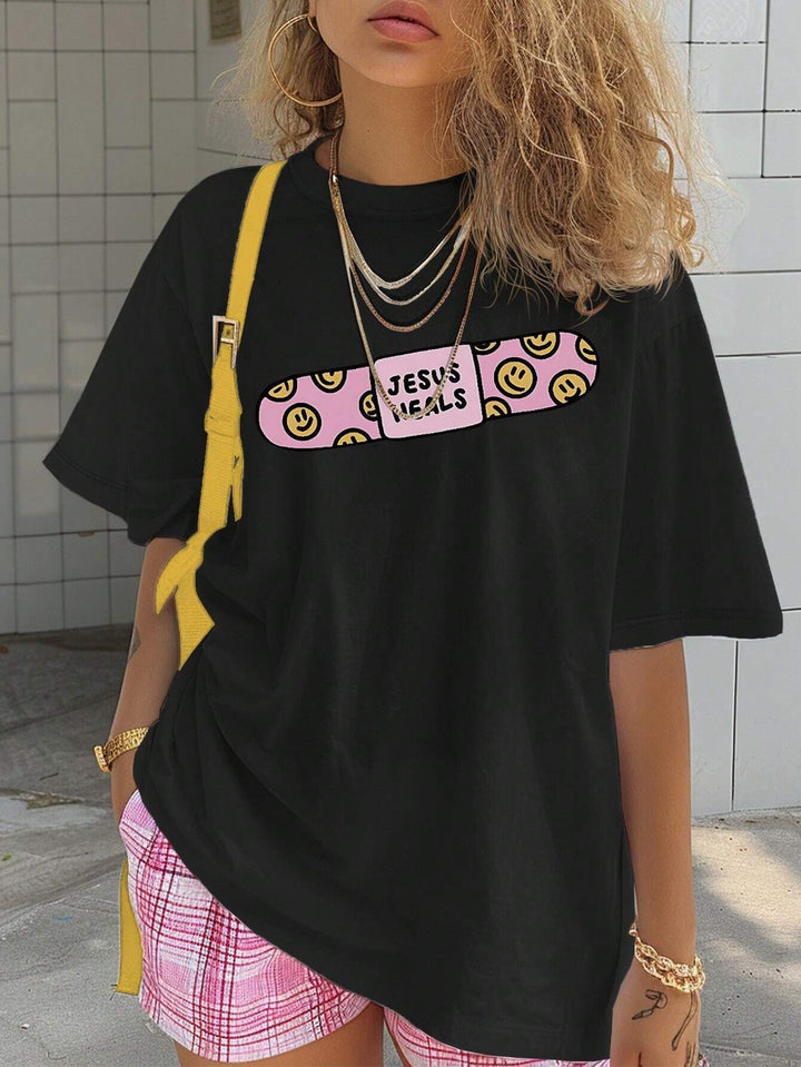 Damen T-Shirt mit künstlerischem Skelettmotiv und einzigartigem Druck Drune