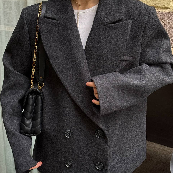 Damen oversized Wollblazer Drune