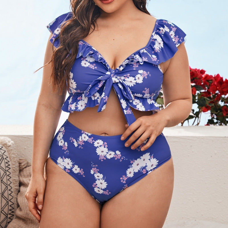 Damen Bikini-Set mit verspieltem Rüschendesign und floralem Muster Drune
