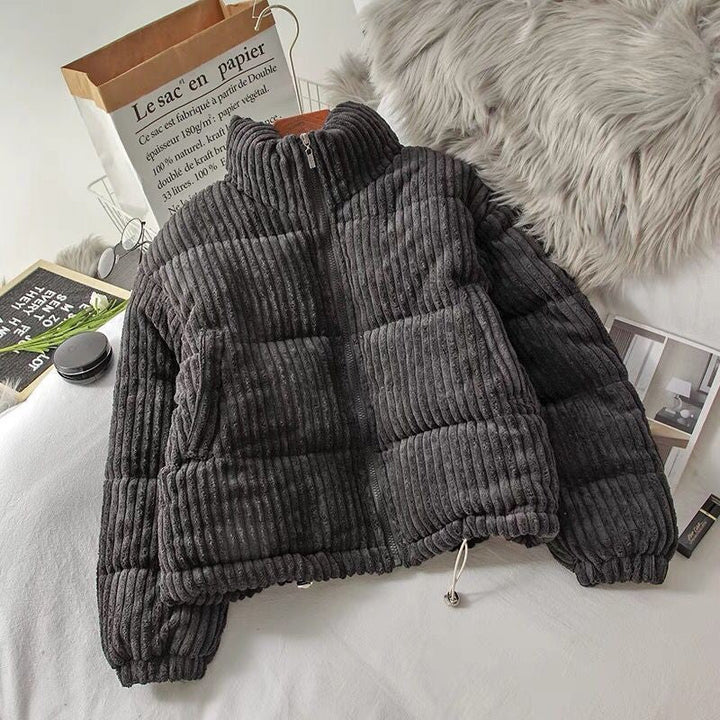 Damen modische Kapuzenjacke mit samtiger Struktur und praktischen Taschen Drune