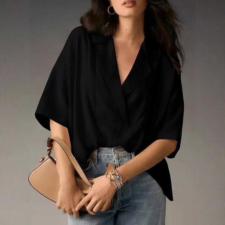 Damen lässige Seidenbluse mit schickem Schnitt Drune