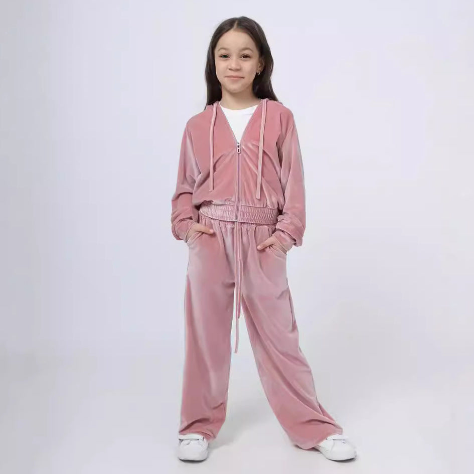 Damen Sportliches Fleece-Trainingsjacken-Set Drune