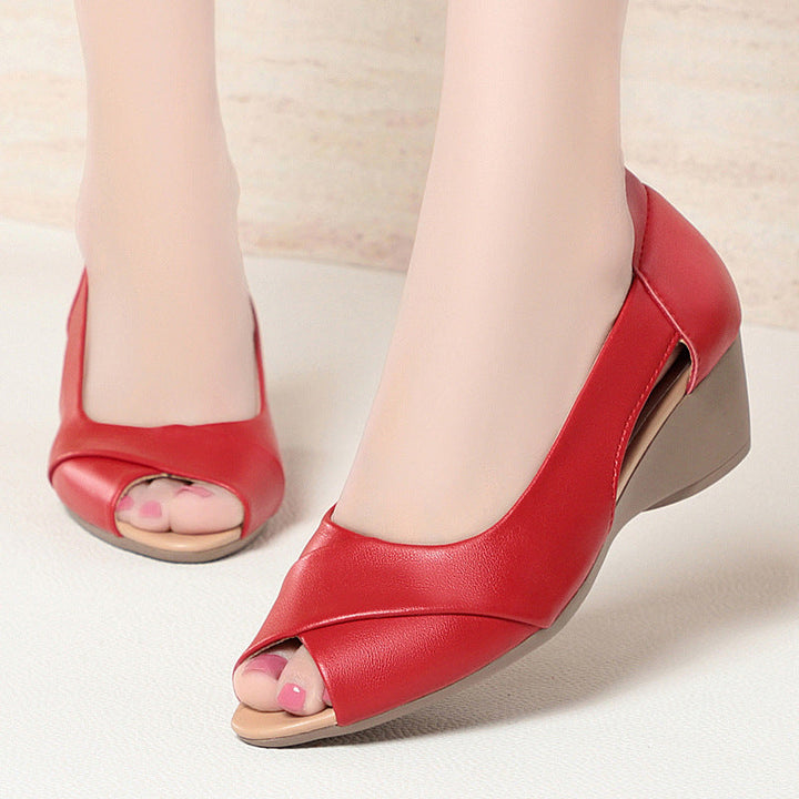 Damen offene Wedgeschuhe mit modischem Schnitt und komfortablem Fußbett Drune