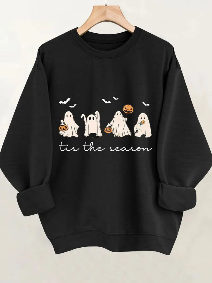 Damen Sweatshirt mit fröhlichem Halloween-Motiv und lässigem Schnitt Drune