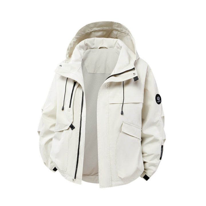 Herren technische Outdoor-Jacke mit wasserdichtem Material und zahlreichen Reißverschlusstaschen Drune