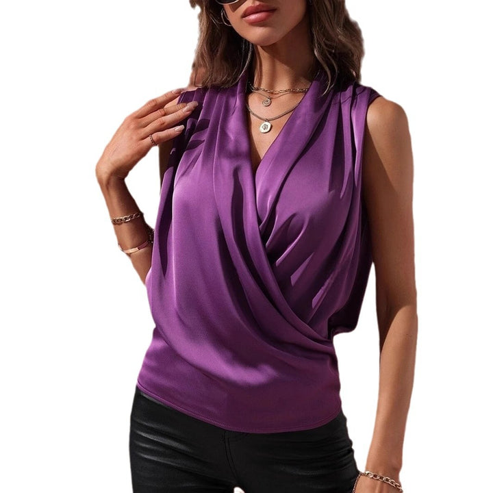 Damen Elegantes Oberteil mit Wickeloptik und Drapierung Drune